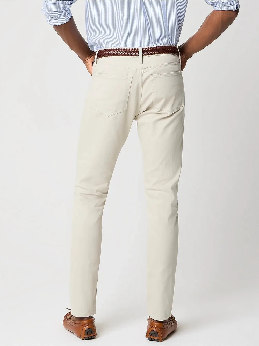 J. CREW Garment Dye Straight Jeans in Light Cream